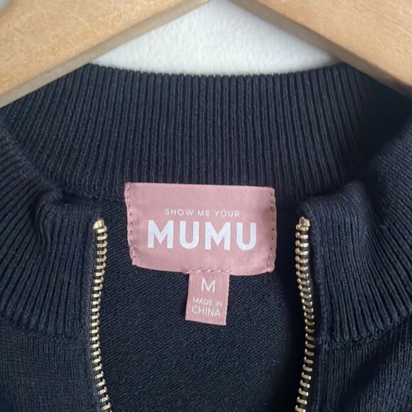 Show Me Your Mumu Charlie Zip Dress Black Knit - Picture 5 of 14